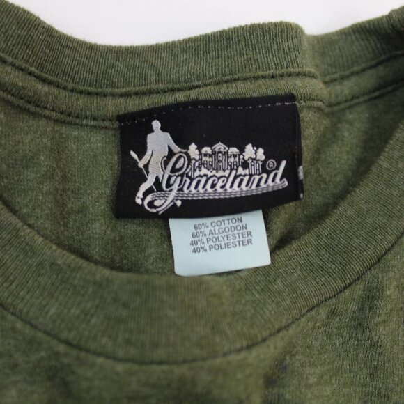 Elvis Presley Guitar Flag Army Tshirt Green Size Large - Picture 9 of 10